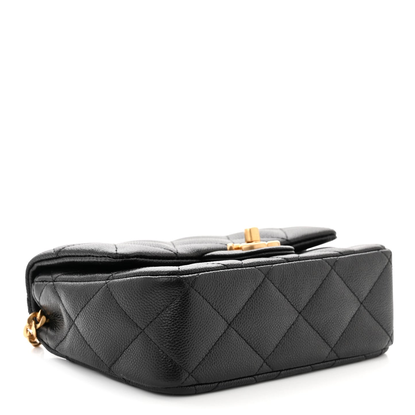 Caviar Quilted Mini Sweetheart Flap Black