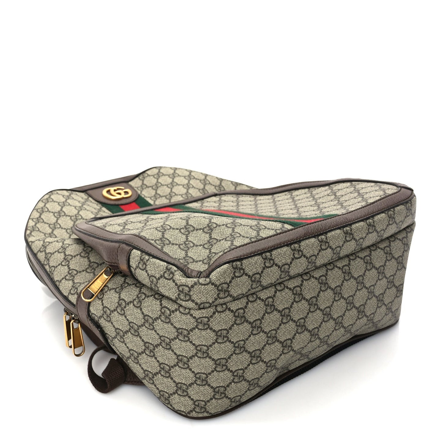 GG Supreme Monogram Medium Ophidia Day Backpack Brown
