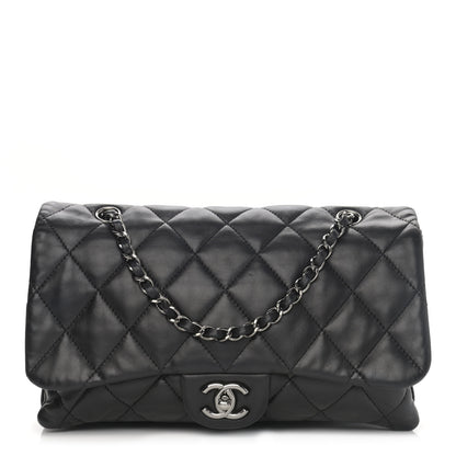 Chanel Lambskin Quilted Jumbo 3 Flap Black 1 of 11