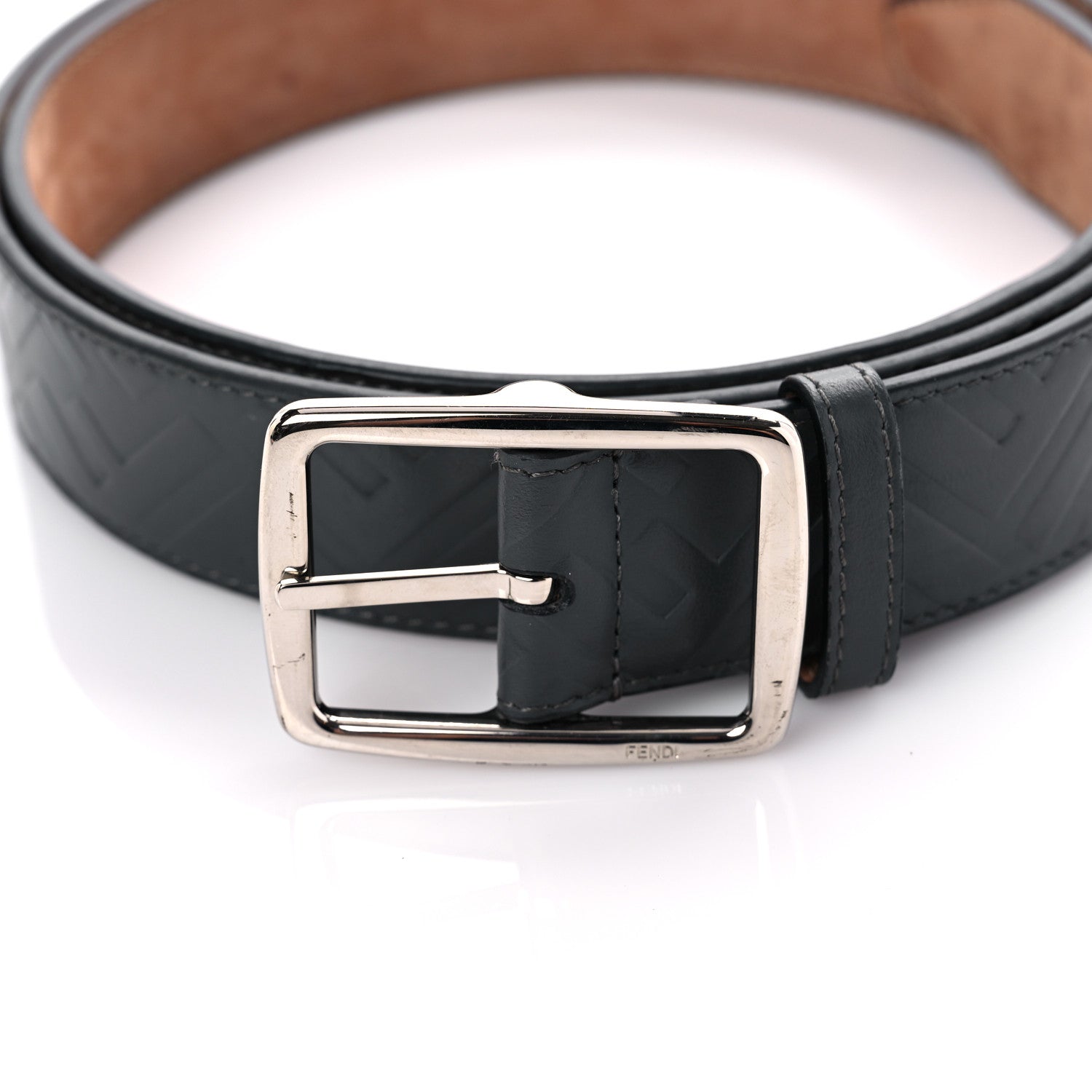 Fendi Calfskin FF Embossed Belt 110 42 Black 13 of 13