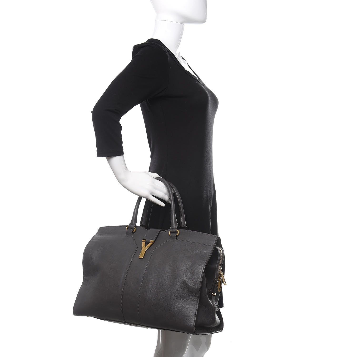 Saint Laurent Sheepskin Large Cabas ChYc Grey 2 of 10