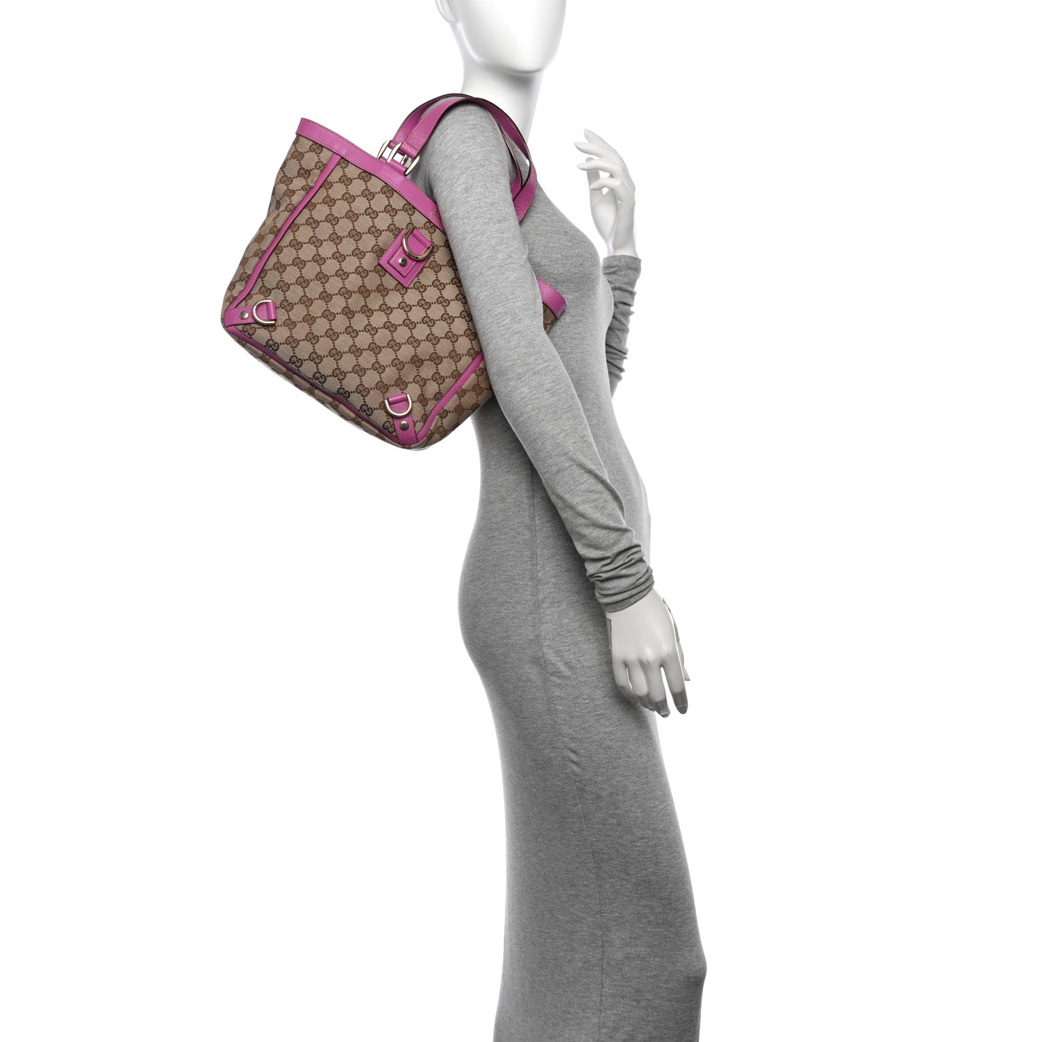 Gucci Monogram Small Abbey Tote Fuchsia 2 of 11