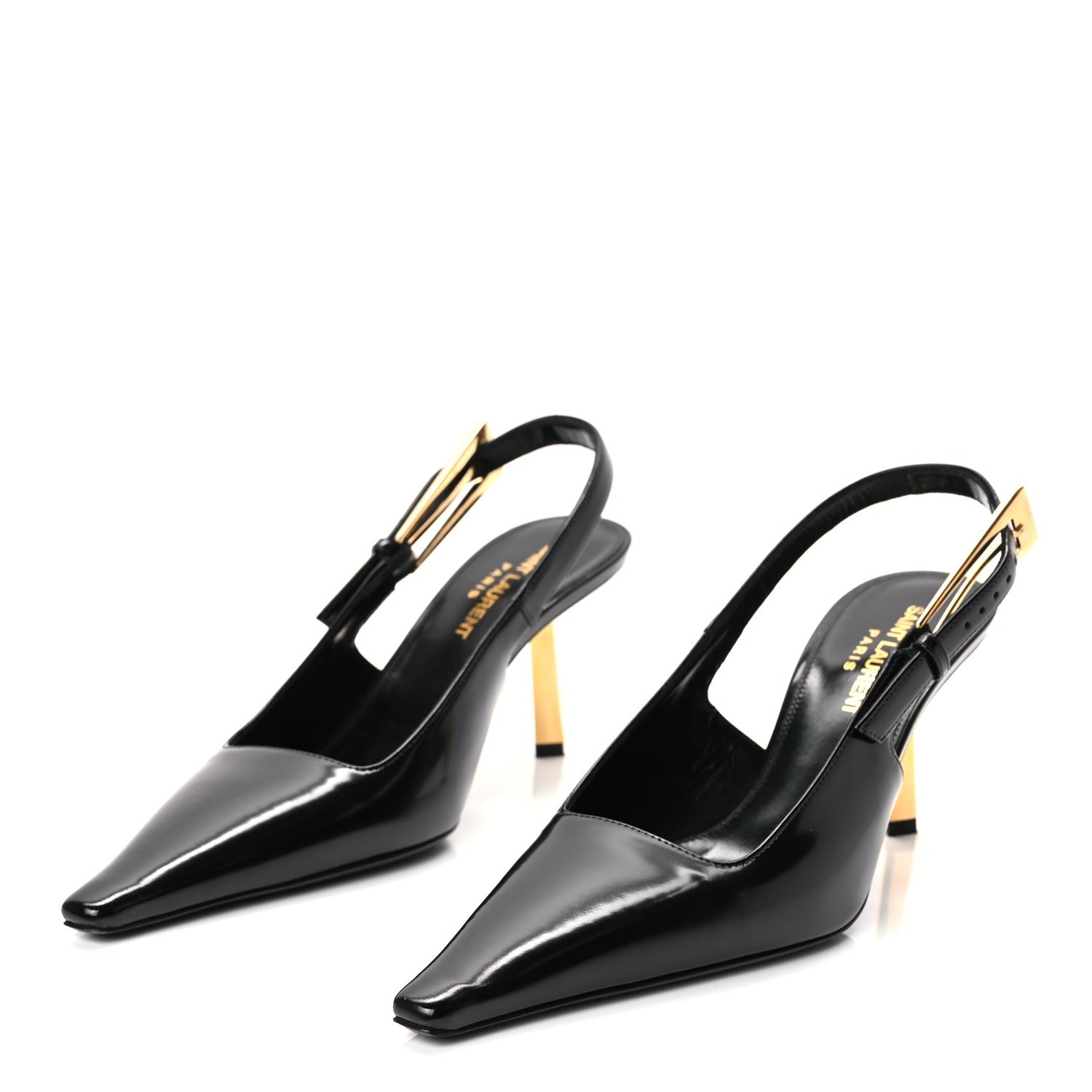Saint Laurent Vitello Marilyn Lee 75 Slingback Pumps 36 Black 4 of 9