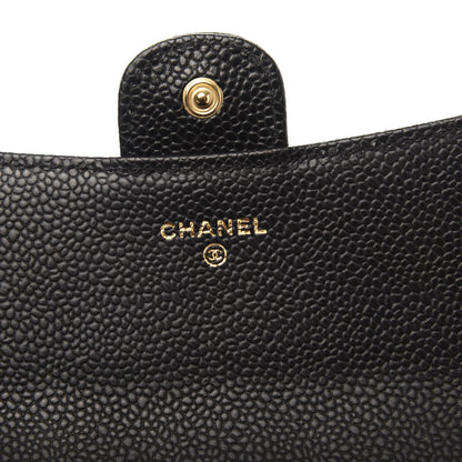 Chanel Caviar Quilted Large Gusset Flap Wallet Black 8 of 12