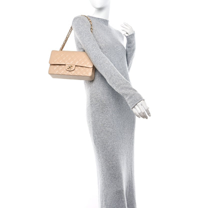 Chanel Caviar Quilted Medium Double Flap Beige 2 of 10