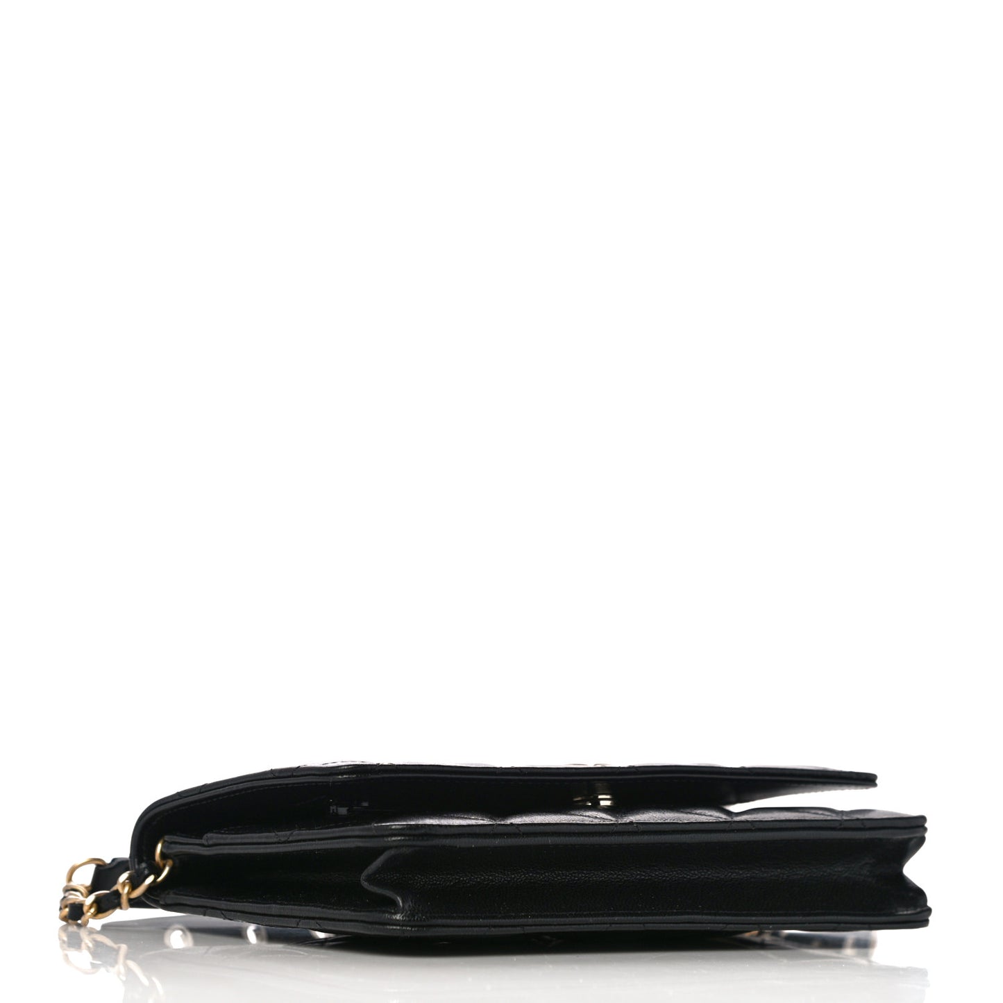 Goatskin Quilted Quilted Like A Wallet Wallet On Chain WOC Black