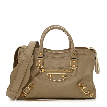 Balenciaga Chevre Gold Metallic Edge Hardware City Beige Latte 1 of 7