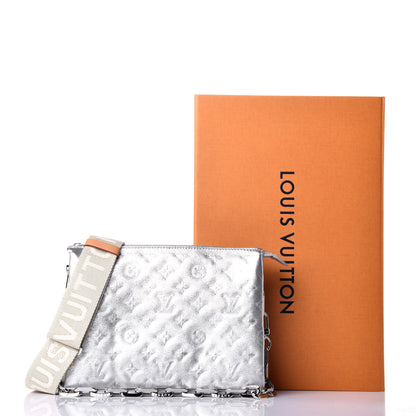 Louis Vuitton Metallic Lambskin Embossed Monogram Coussin PM Silver 10 of 10