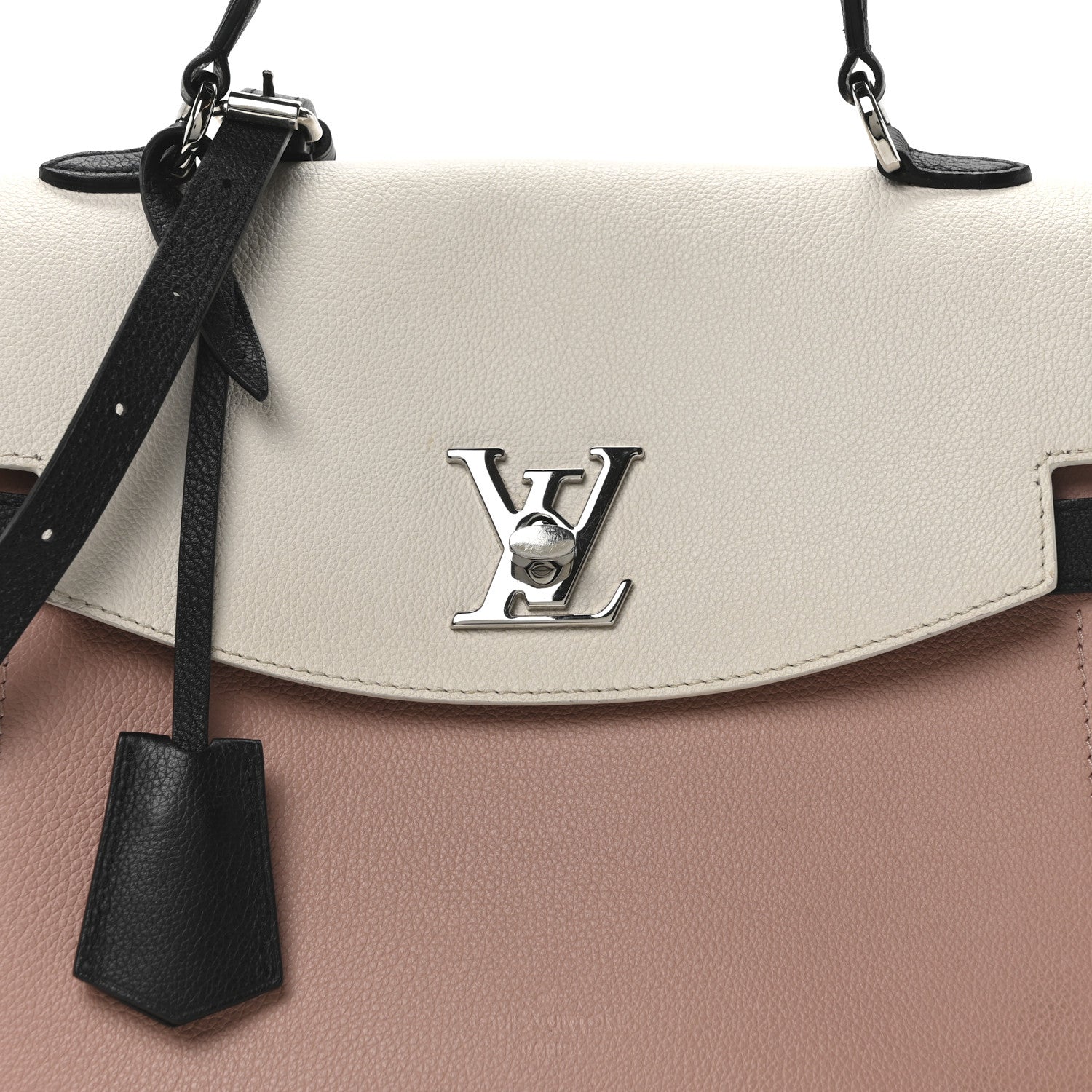 Louis Vuitton Soft Calfskin Lockme Ever Rose Ballet White Maito Black 7 of 9