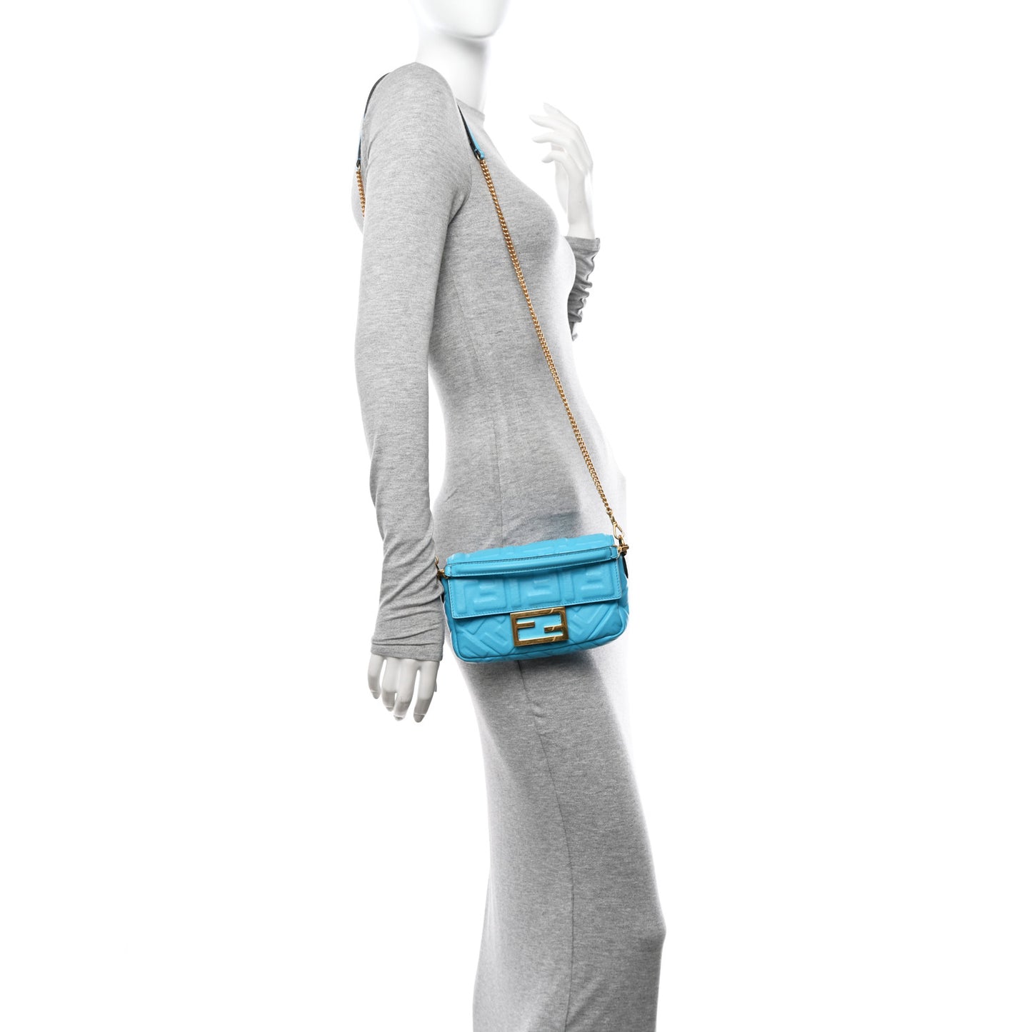 Nappa FF 1974 Embossed Mini Baguette Pool