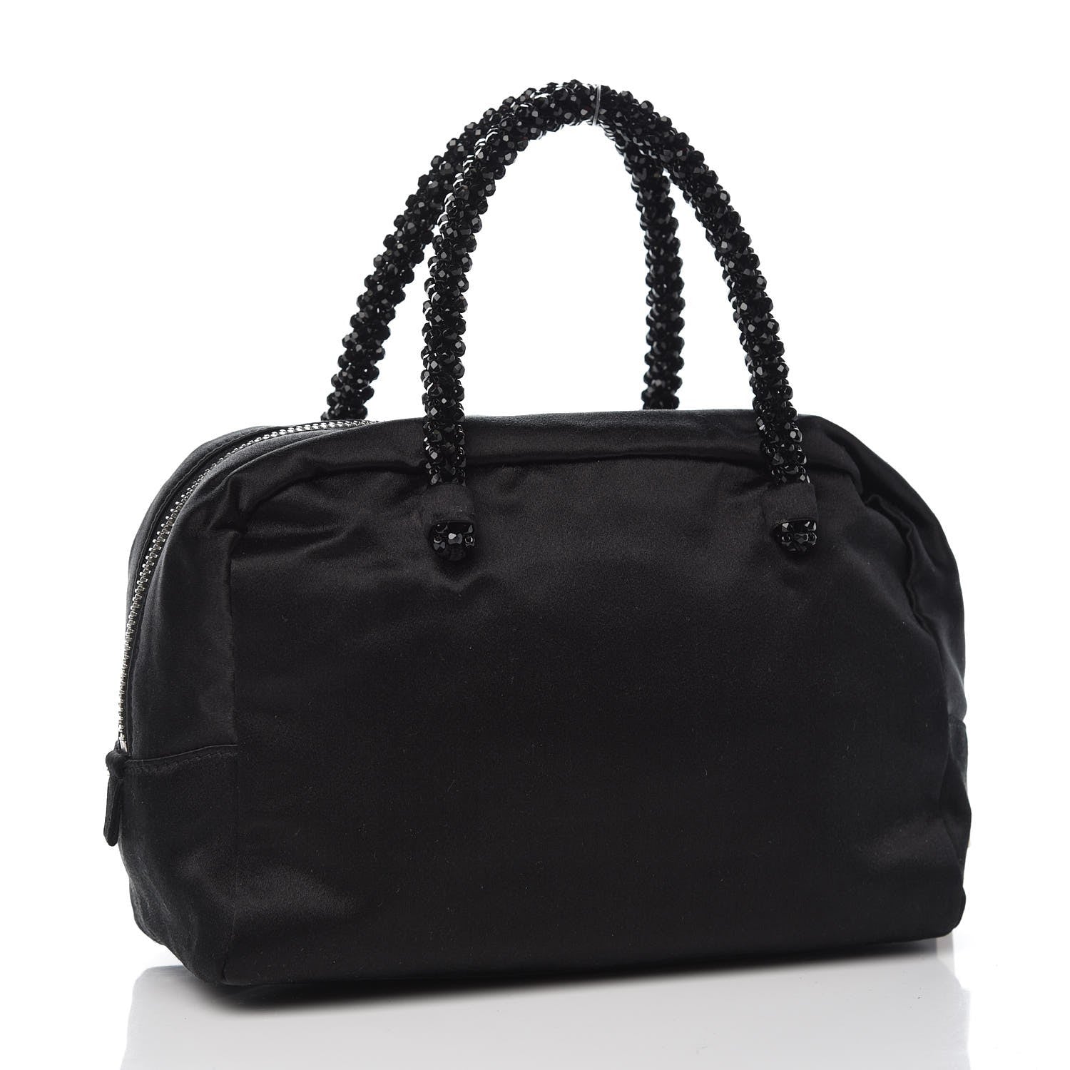 Prada Nylon Satin Bear Mini Handle Bag Nero Black 3 of 7