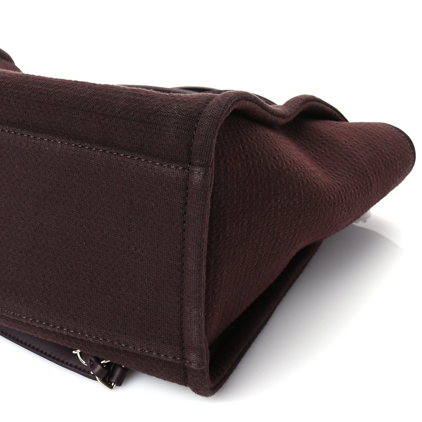 Mixed Fibers Calfskin Small Deauville Tote  Burgundy