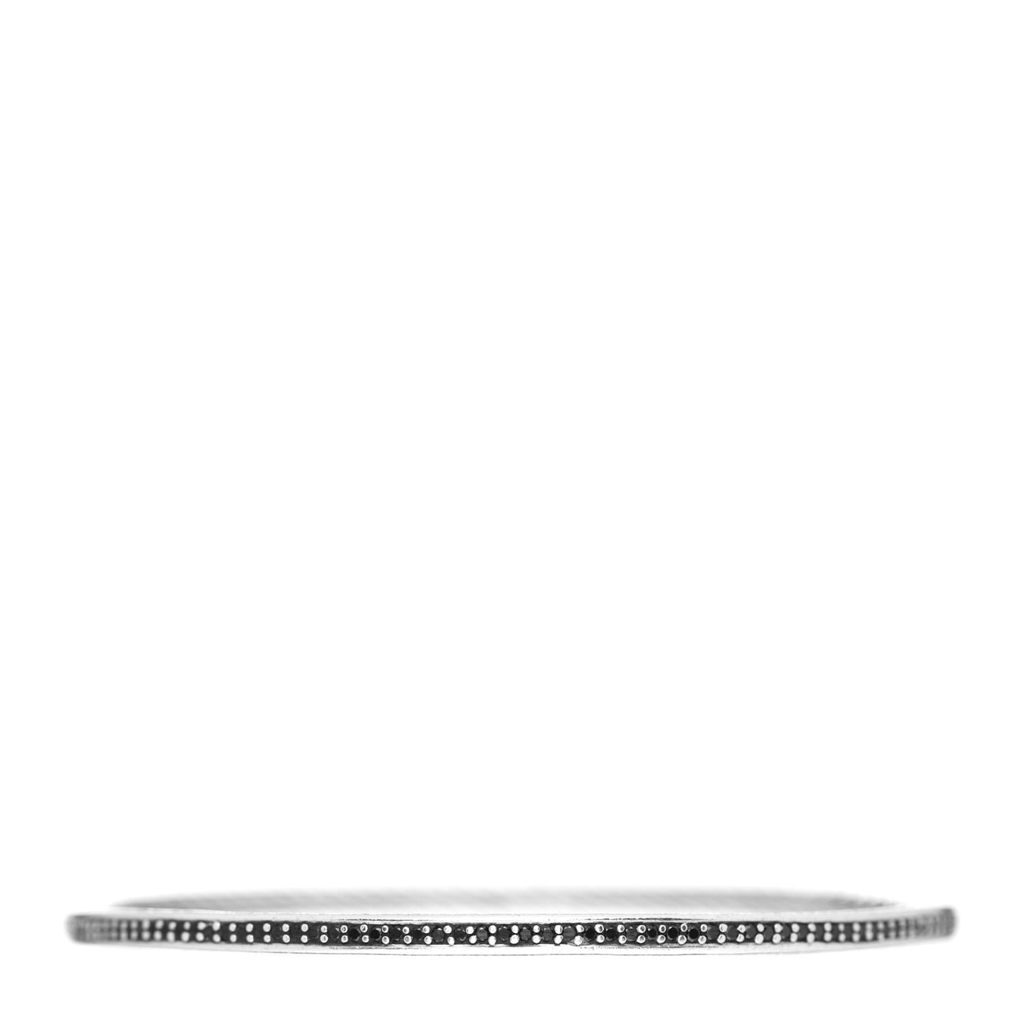 Sterling Silver Black Diamond Cable Bangle Bracelet