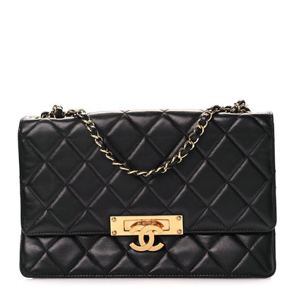 Chanel Lambskin Quilted Large Golden Class Flap Black 1 of 9
