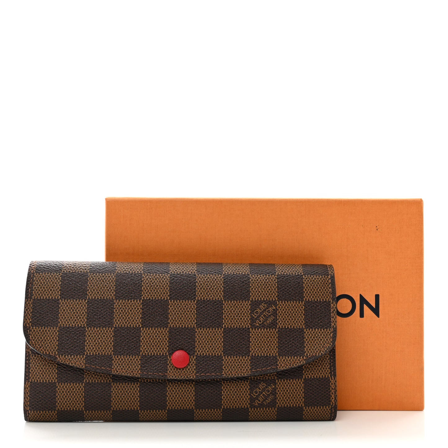 Damier Ebene Emilie Wallet Red