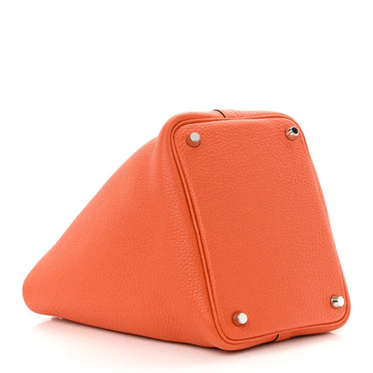 Hermes Taurillon Clemence Picotin Lock 18 PM Orange Poppy 4 of 7