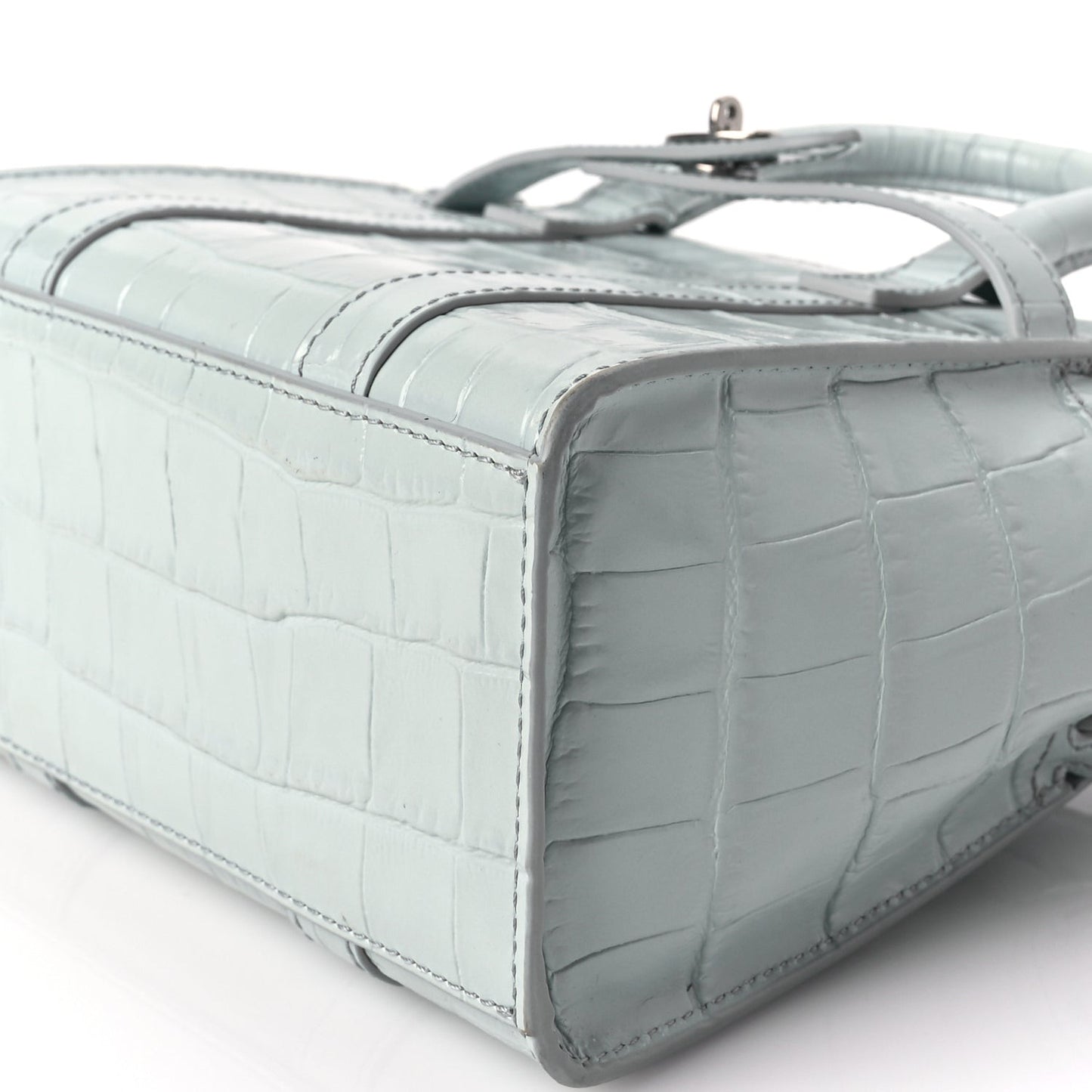 Shiny Crocodile Embossed Micro Zipped Bayswater Blue