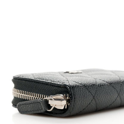 Chanel Caviar Quilted Zip Coin Purse Black 9 of 11