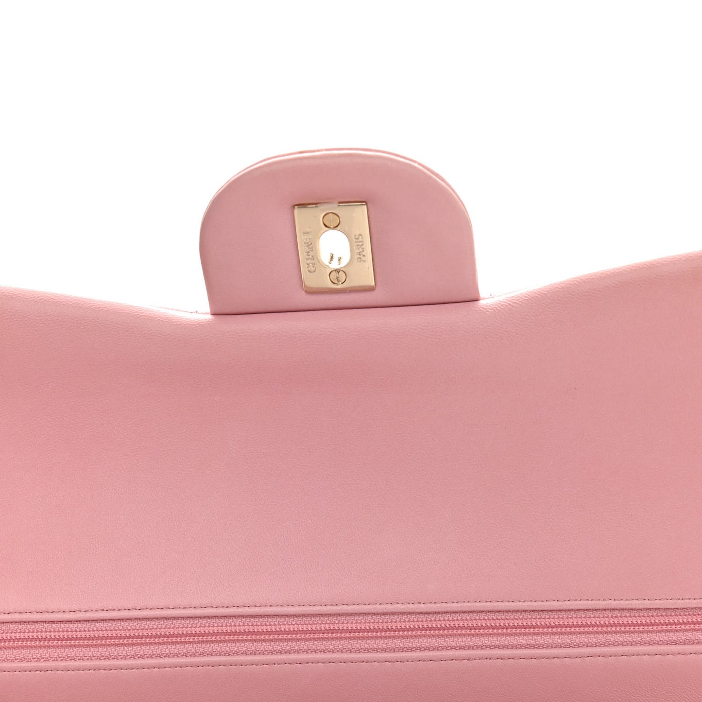 Lambskin Quilted Jumbo Double Flap Light Pink