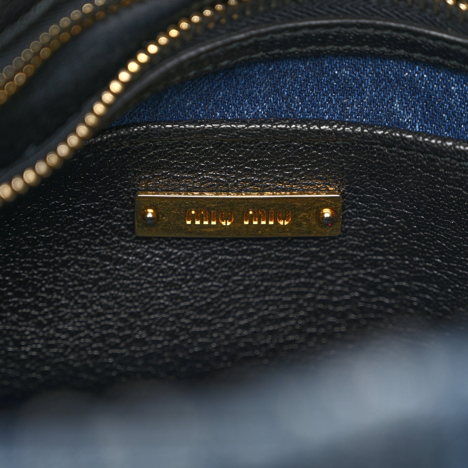 Miu Miu Denim Matelasse Small Tote Blue 6 of 10