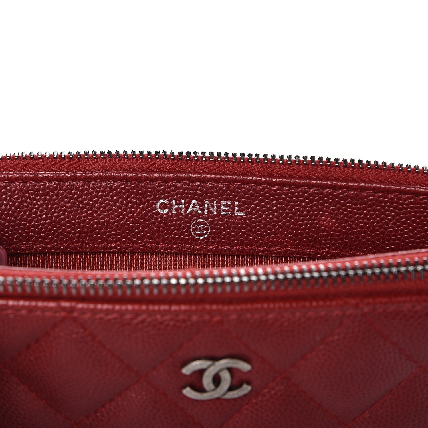 Chanel Caviar Quilted Small Clutch With Chain Red 7 of 12
