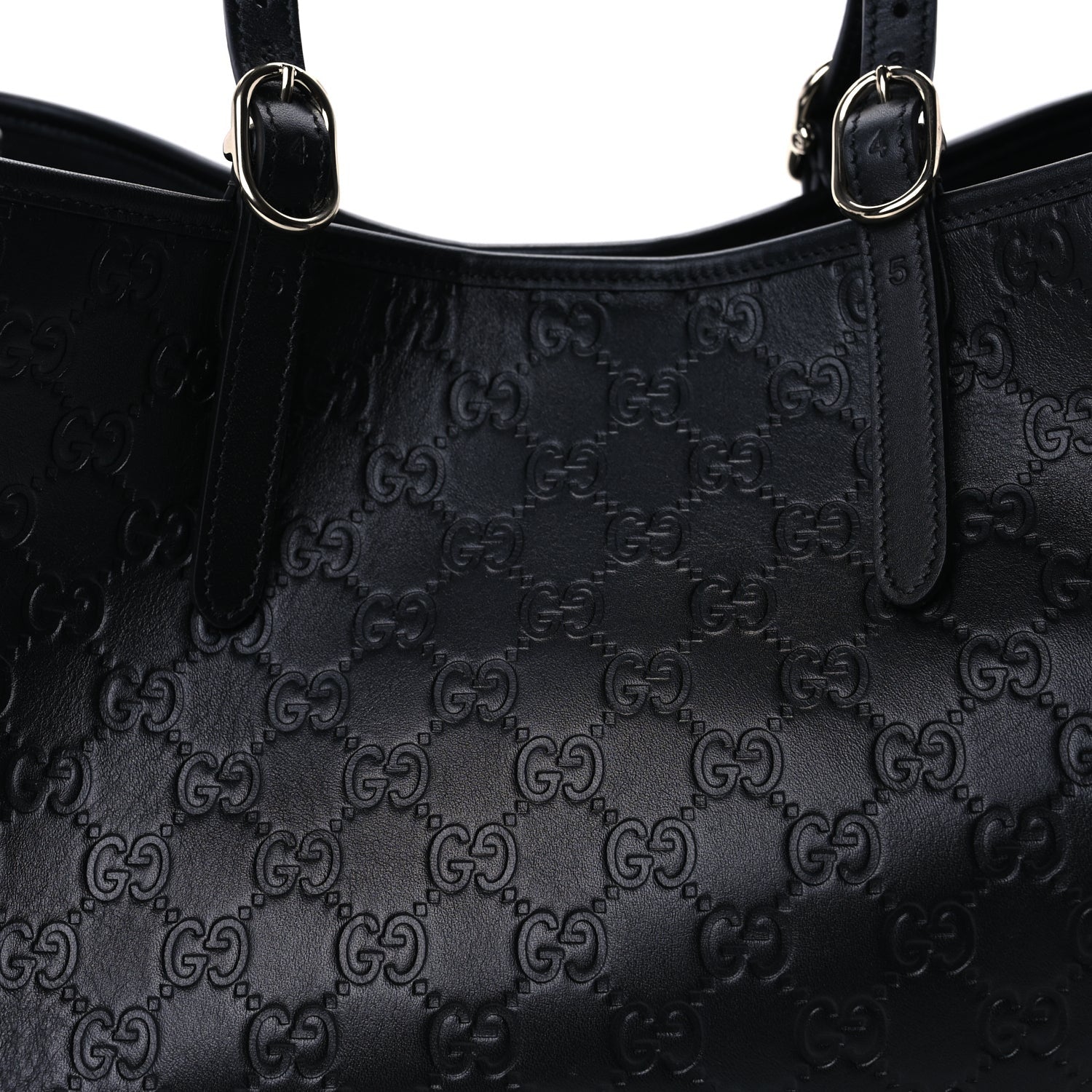 Gucci GG Calfskin Embossed Calfskin Large Tote Bag  Black 6 of 7