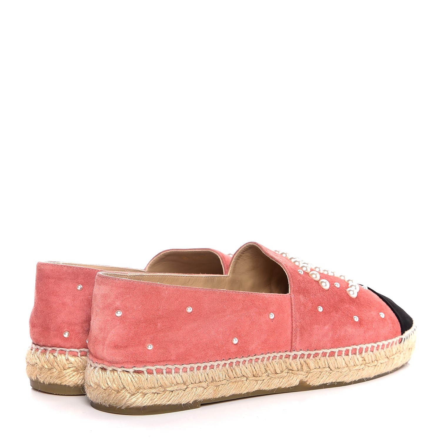 Chanel Suede Pearl CC Espadrilles 42 Pink 4 of 11