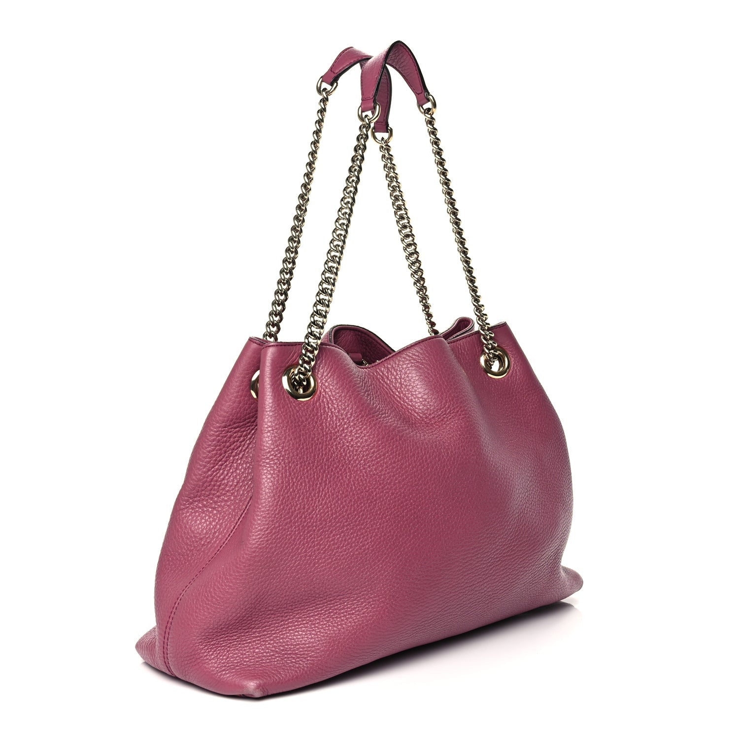Gucci Pebbled Calfskin Medium Soho Chain Shoulder Bag Peonia Flower 2 of 13