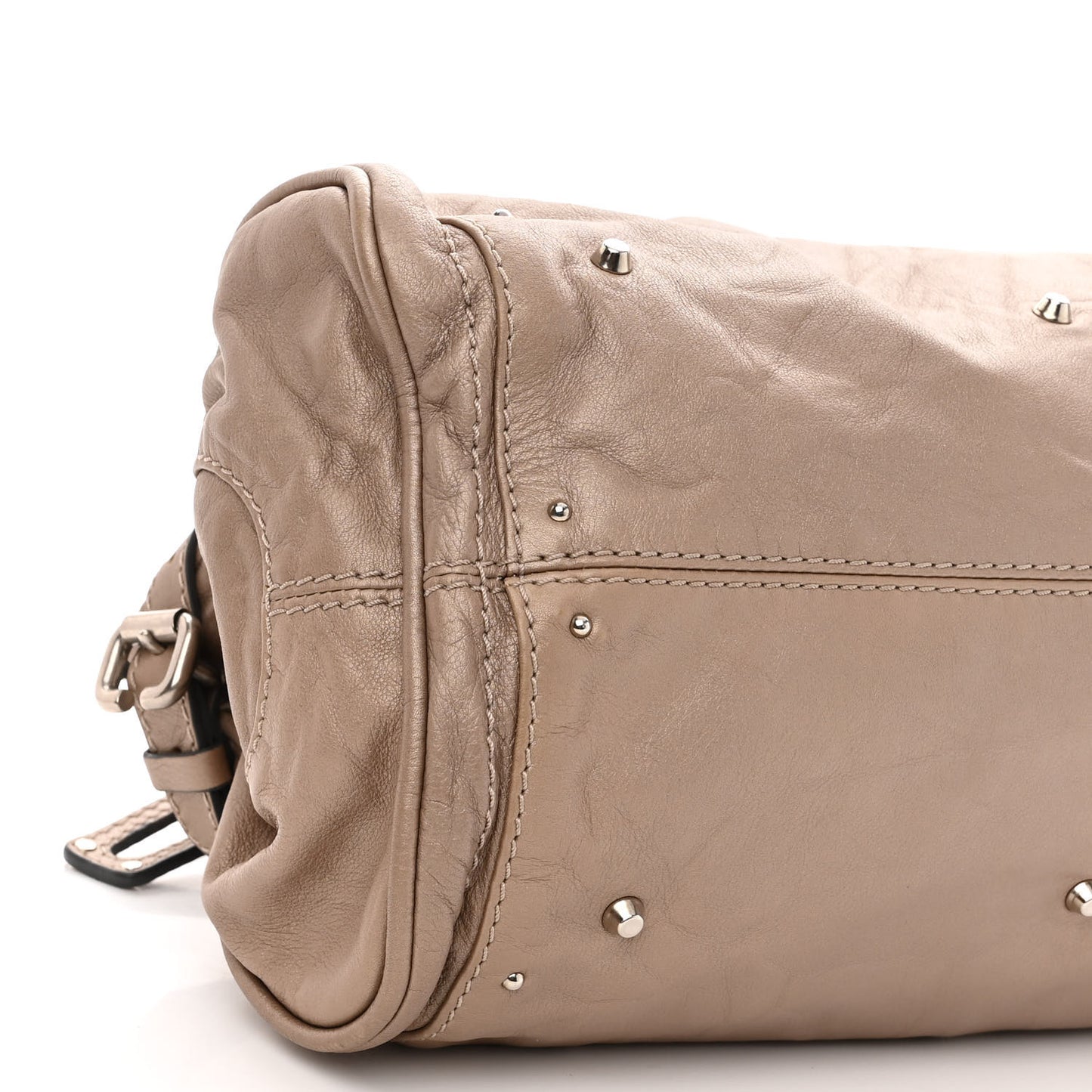 Metallic Calfskin Medium Paddington Satchel Argent