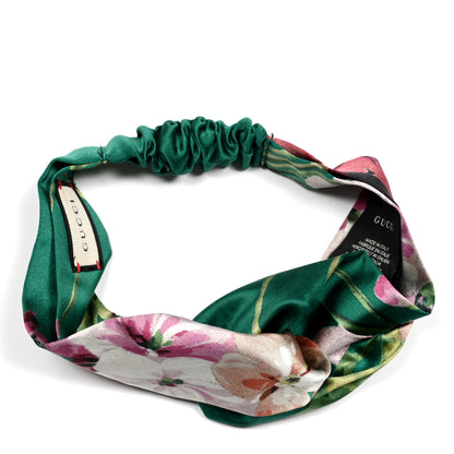 Gucci Silk Blooms Print Duchesse Headband Grass 1 of 4