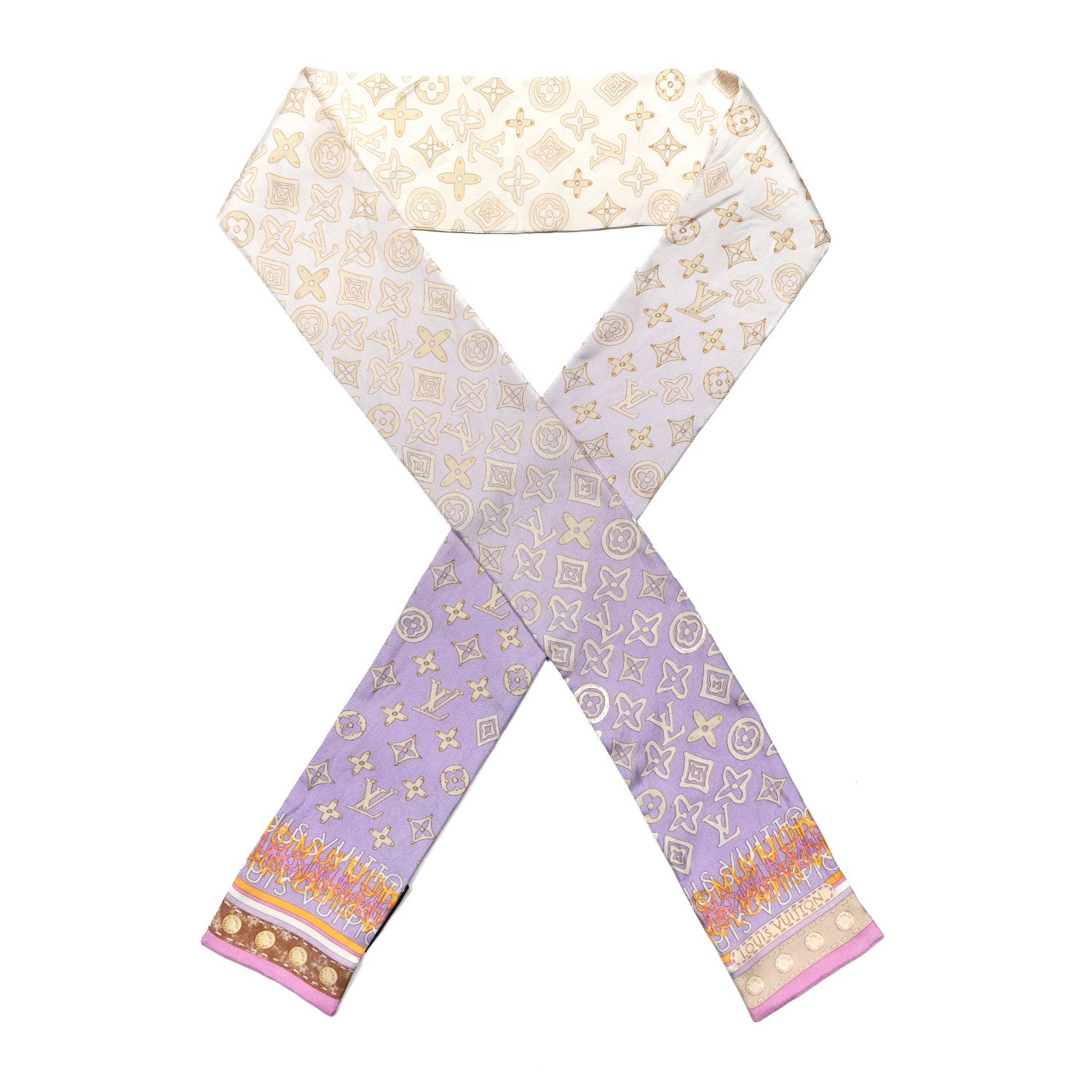 Louis Vuitton Silk Monogram Map Bandeau Lilac 1 of 3