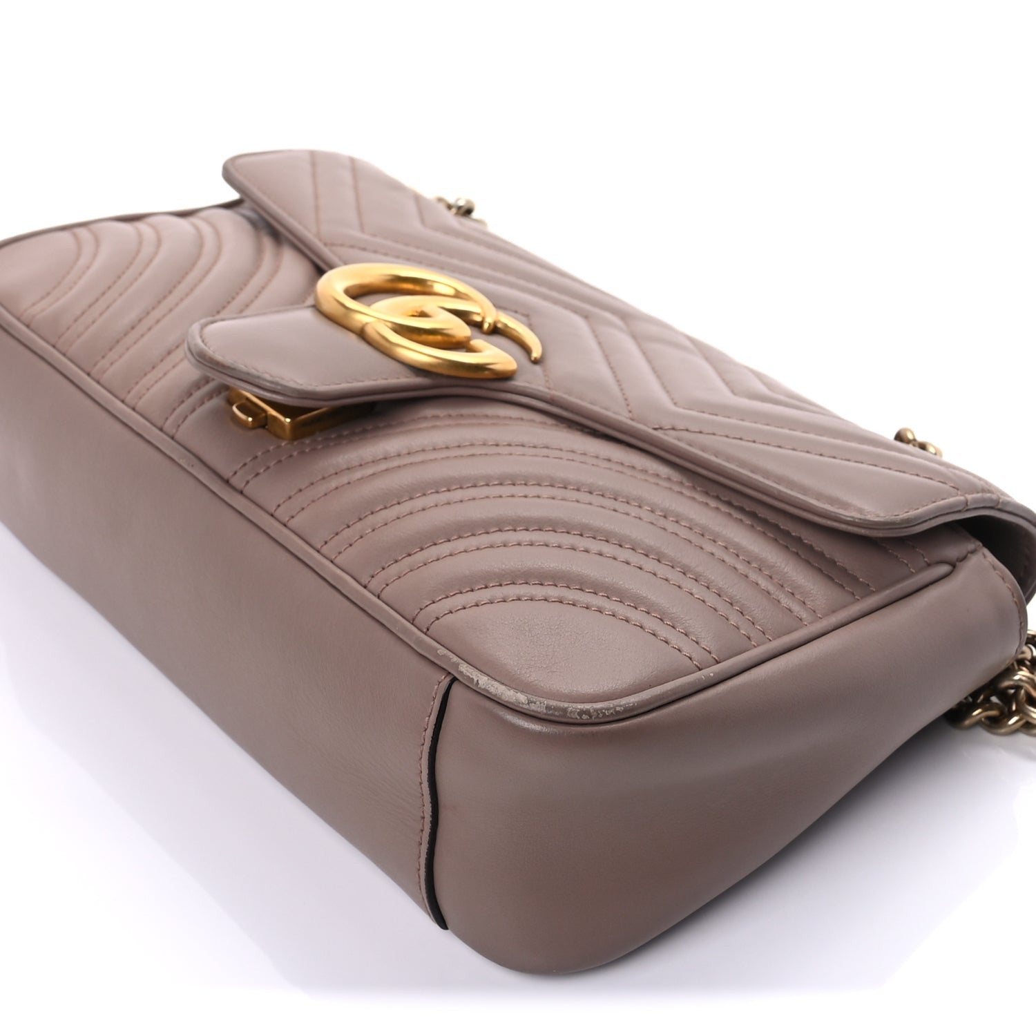 Gucci Calfskin Matelasse Small GG Marmont Shoulder Bag  Porcelain Rose 8 of 8