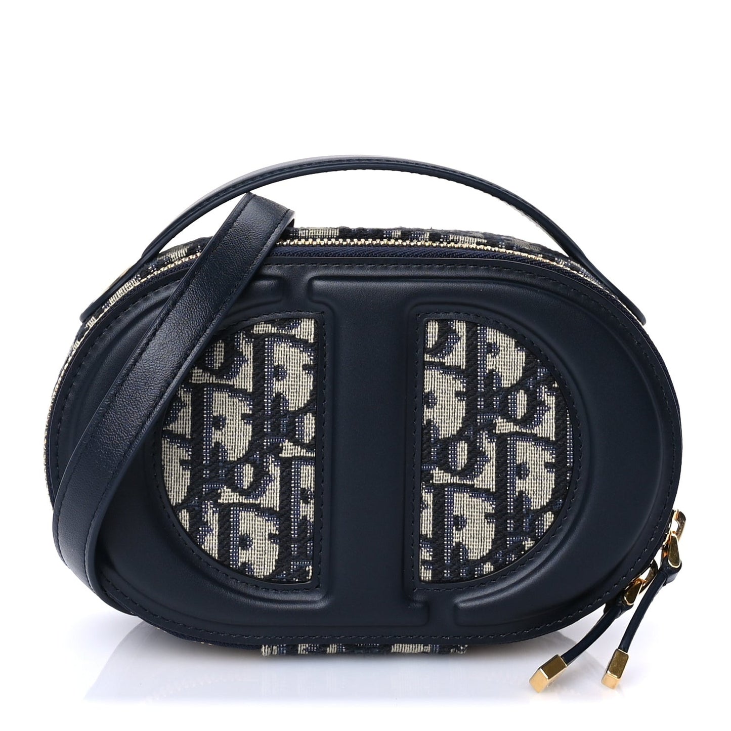 Oblique CD Signature Oval Crossbody Camera Bag Blue Multicolor
