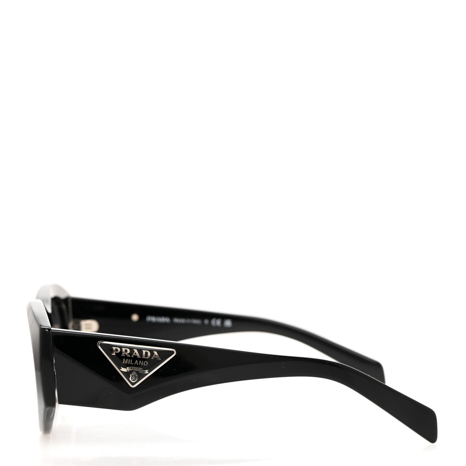 Prada Acetate Oval Symbole Sunglasses SPR 20Z Black 3 of 8