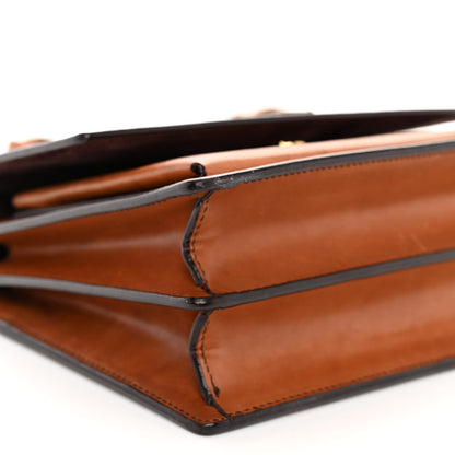 Saint Laurent Calfskin Medium Monogram Sunset Shoulder Bag With Braided Strap Natural Brown 8 of 9