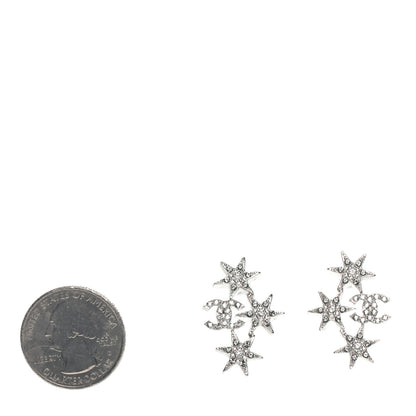 Chanel Crystal CC Star Earrings Silver 2 of 4