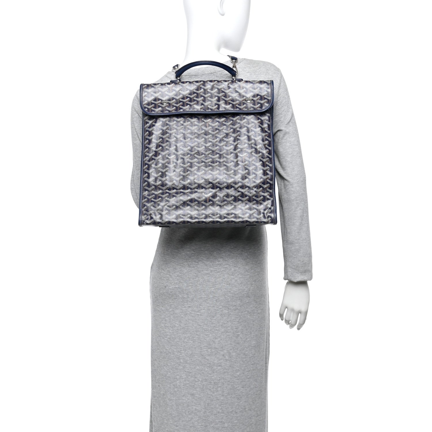 Goyard Goyardine Saint Leger Soft Briefcase Backpack Navy 2 of 12