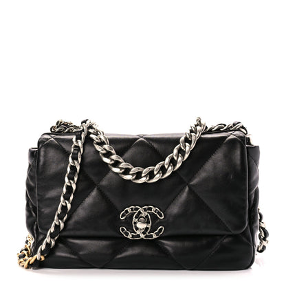 Chanel Lambskin Quilted Medium  19 Flap Black 1 of 10