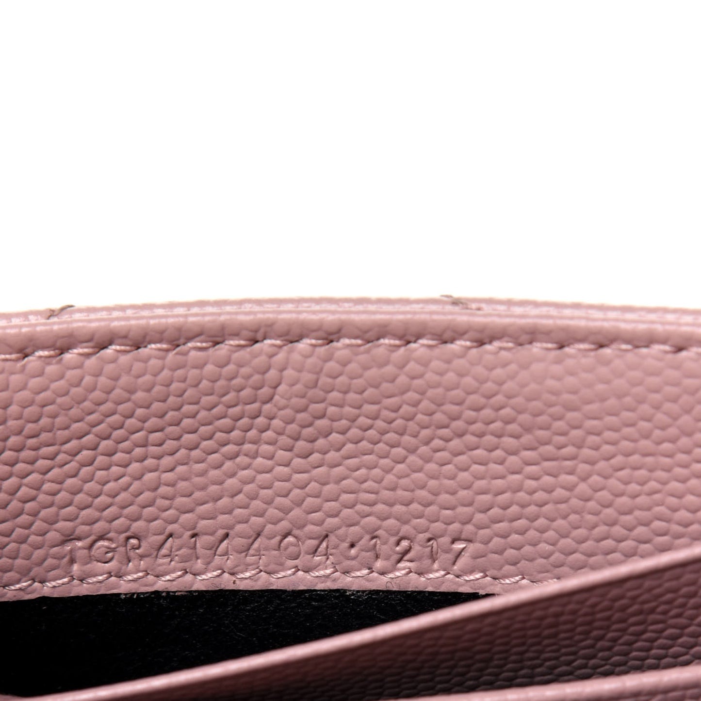 Grain De Poudre Matelasse Chevron Small Monogram Envelope Wallet Pale Pink