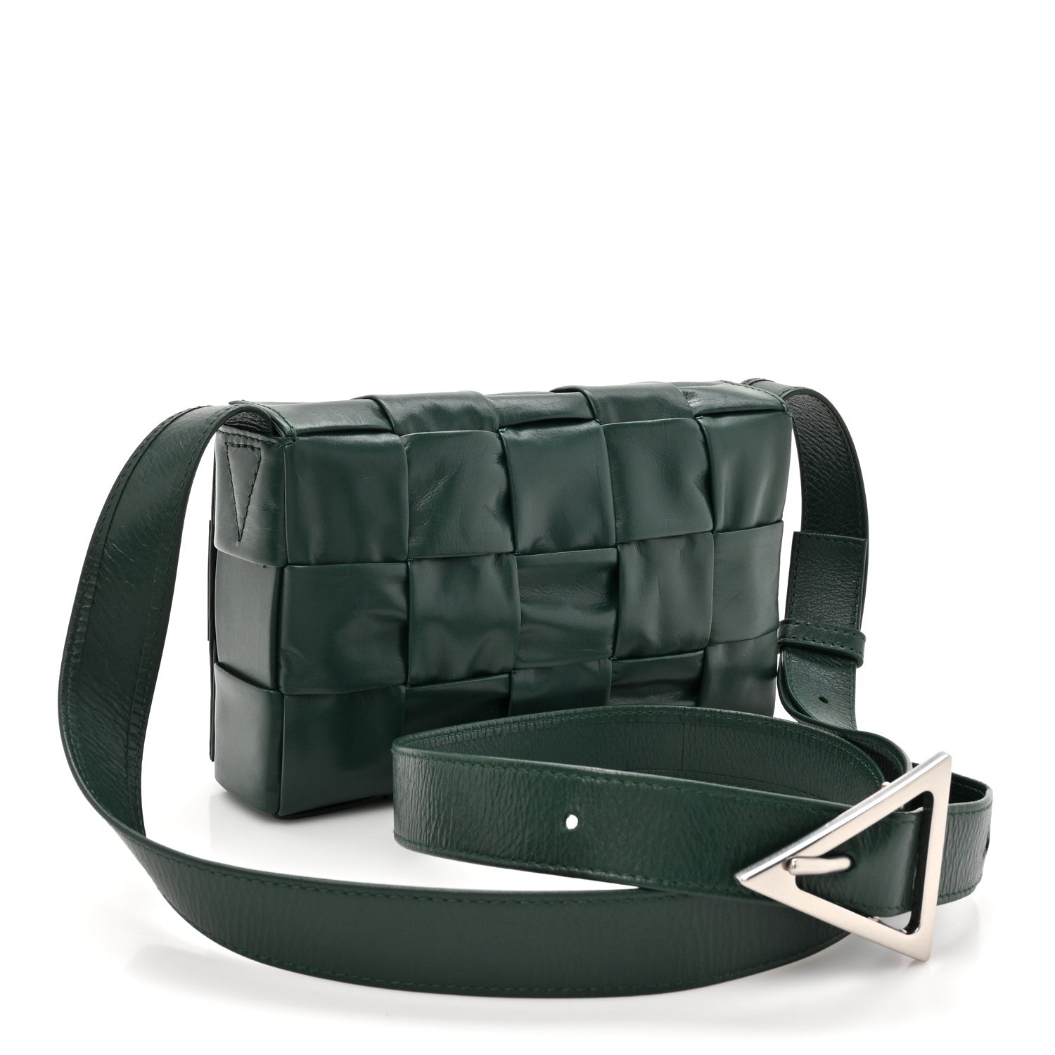 Bottega Veneta Paper Calfskin Maxi Intreccio Small Cassette Crossbody Bag Raintree 3 of 10