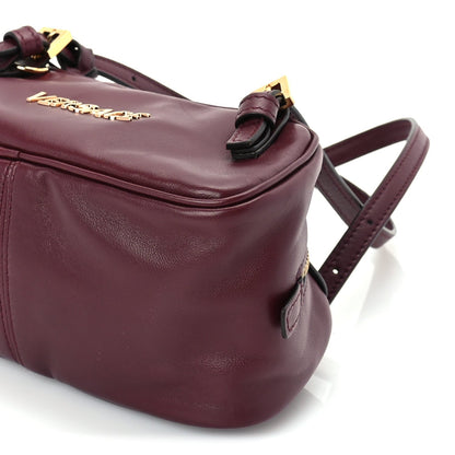 Versace Lambskin Mini Tag Bowling Bag Burgundy 8 of 8