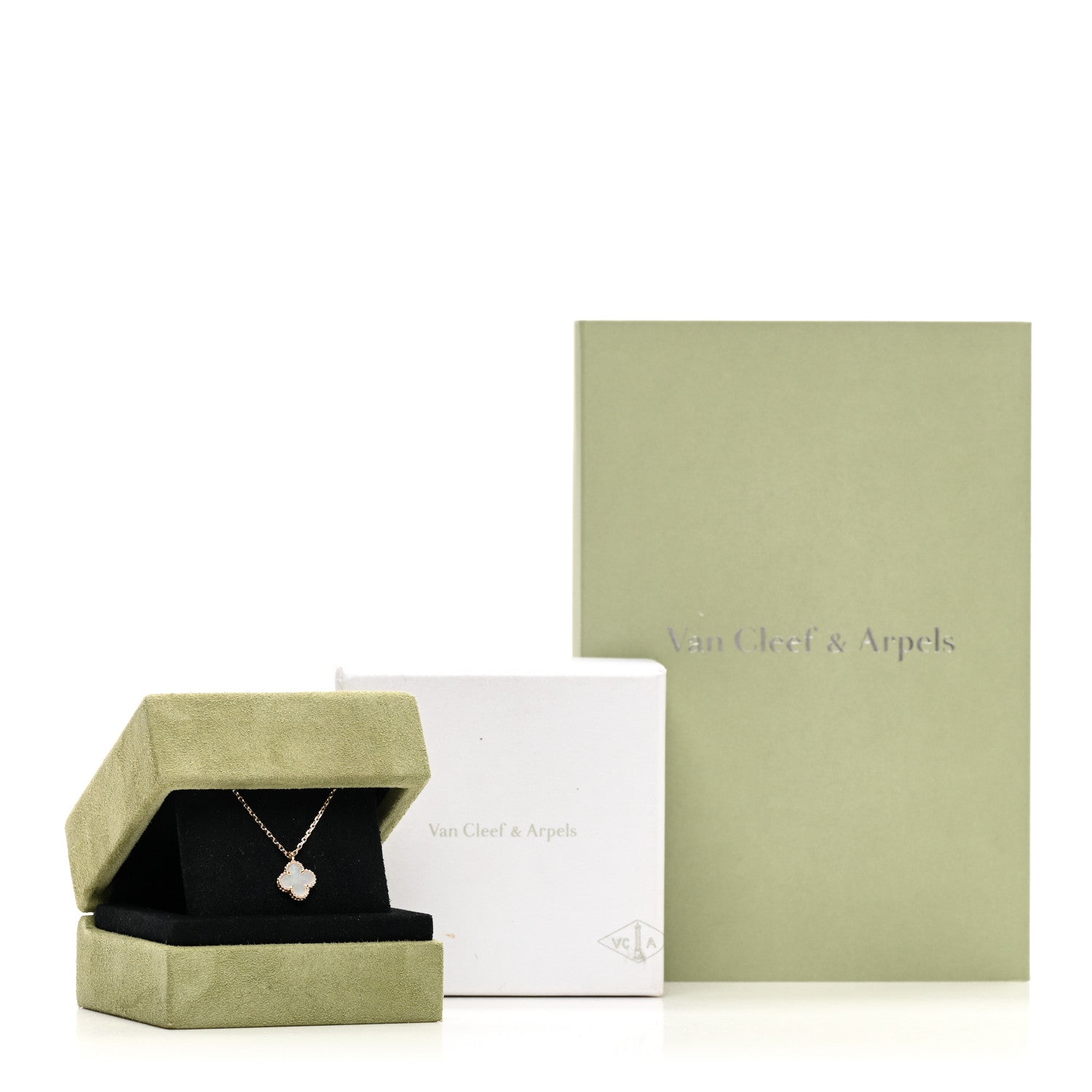 Van Cleef & Arpels 18K Yellow Gold Mother of Pearl Sweet Alhambra Pendant Necklace 5 of 5