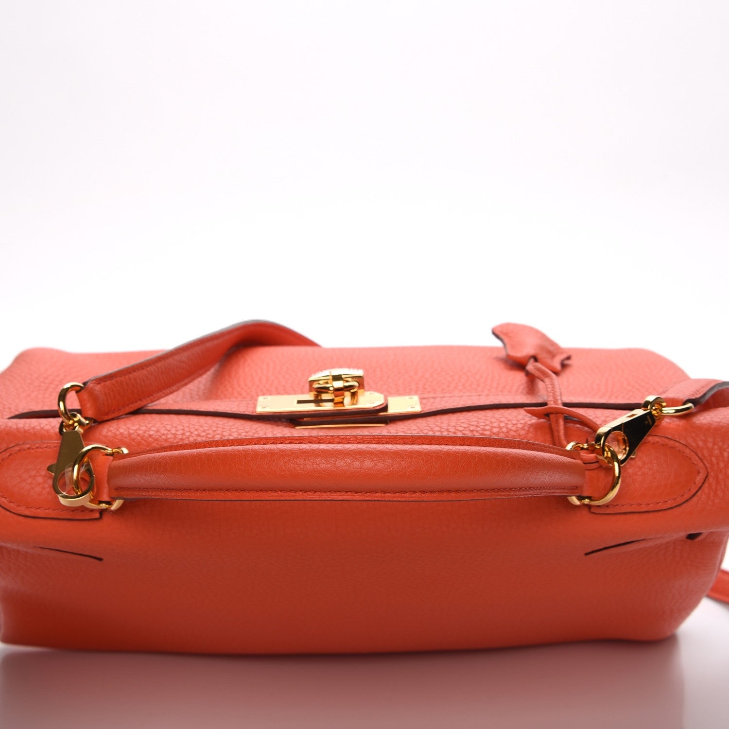 Hermes Taurillon Clemence Kelly Retourne 32 Orange Poppy 26 of 27
