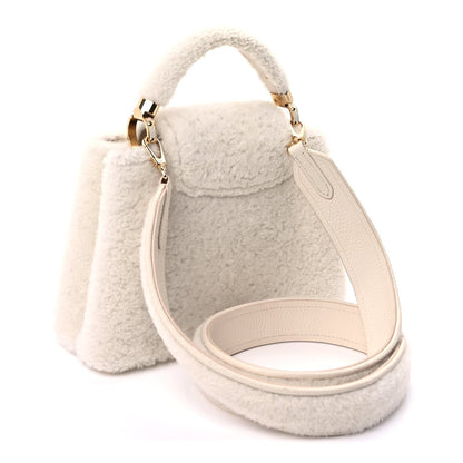 Louis Vuitton Shearling Calfskin Capucines BB White 2 of 8