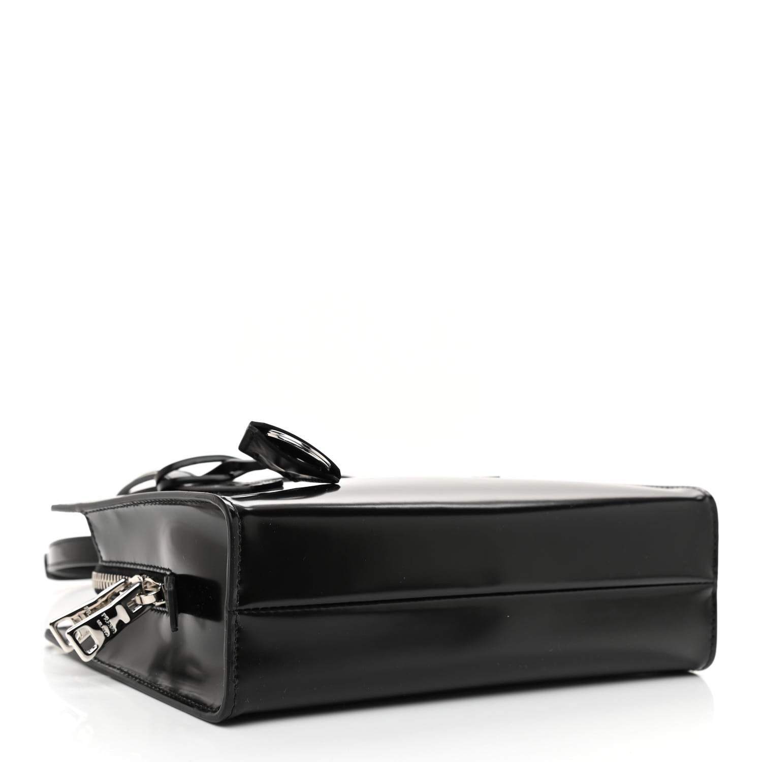 Prada Spazzolato Mini Re-Edition 1995 Double Handle Handbag Black 4 of 8