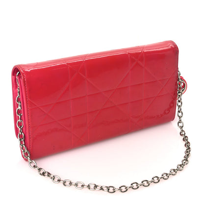 Christian Dior Patent Cannage Rendez-vous Chain Wallet Fuchsia 2 of 8