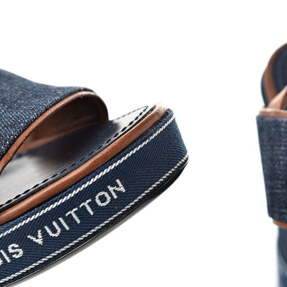 Louis Vuitton Denim Croisiere Wedge Sandals 41 Marine 10 of 10