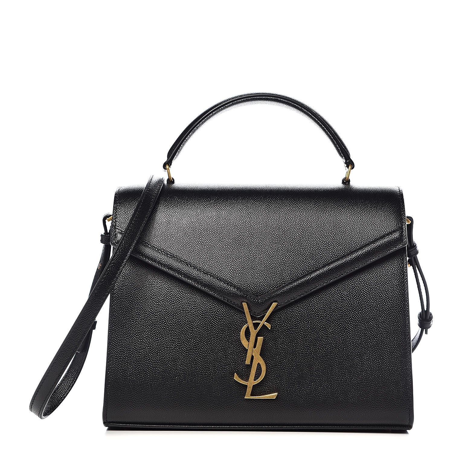 Saint Laurent Grain de Poudre Medium Classic Monogram Cassandra Top Handle Black Rouge Legion 1 of 14