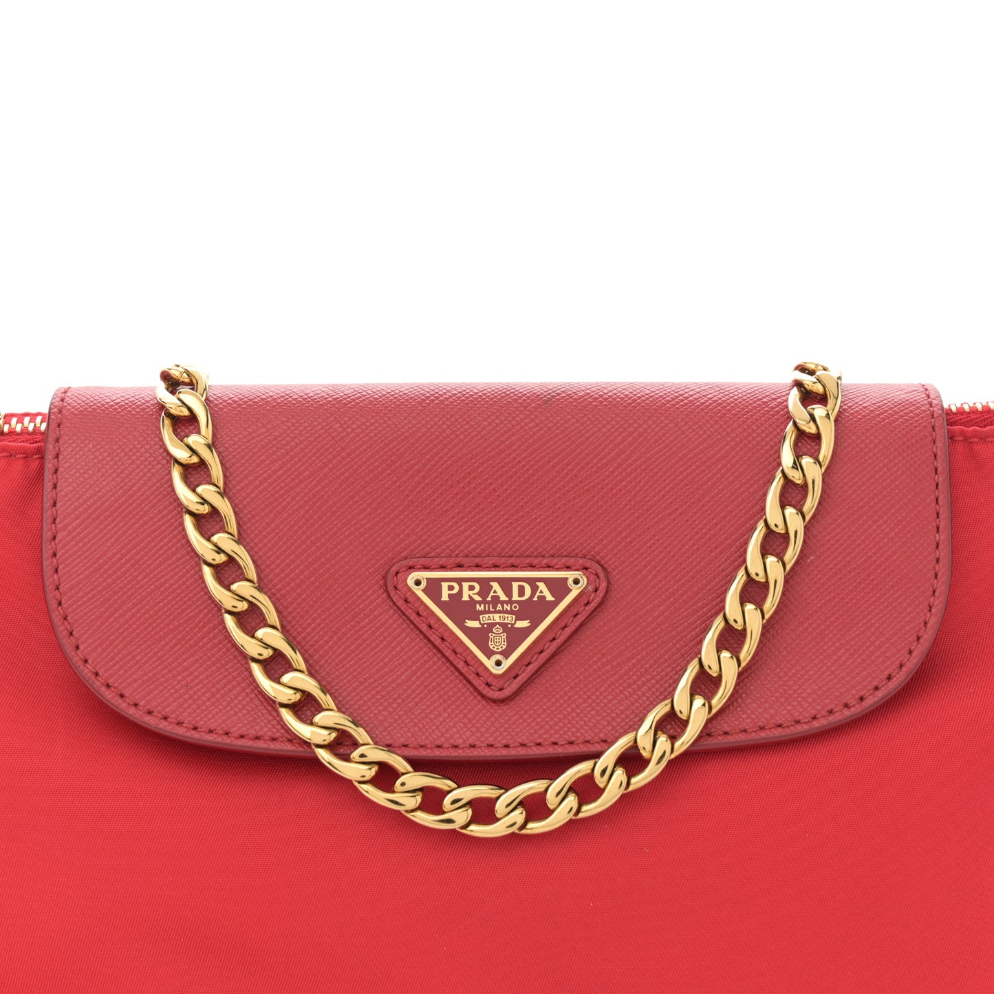 Tessuto Nylon Saffiano Crossbody Bag Rosso