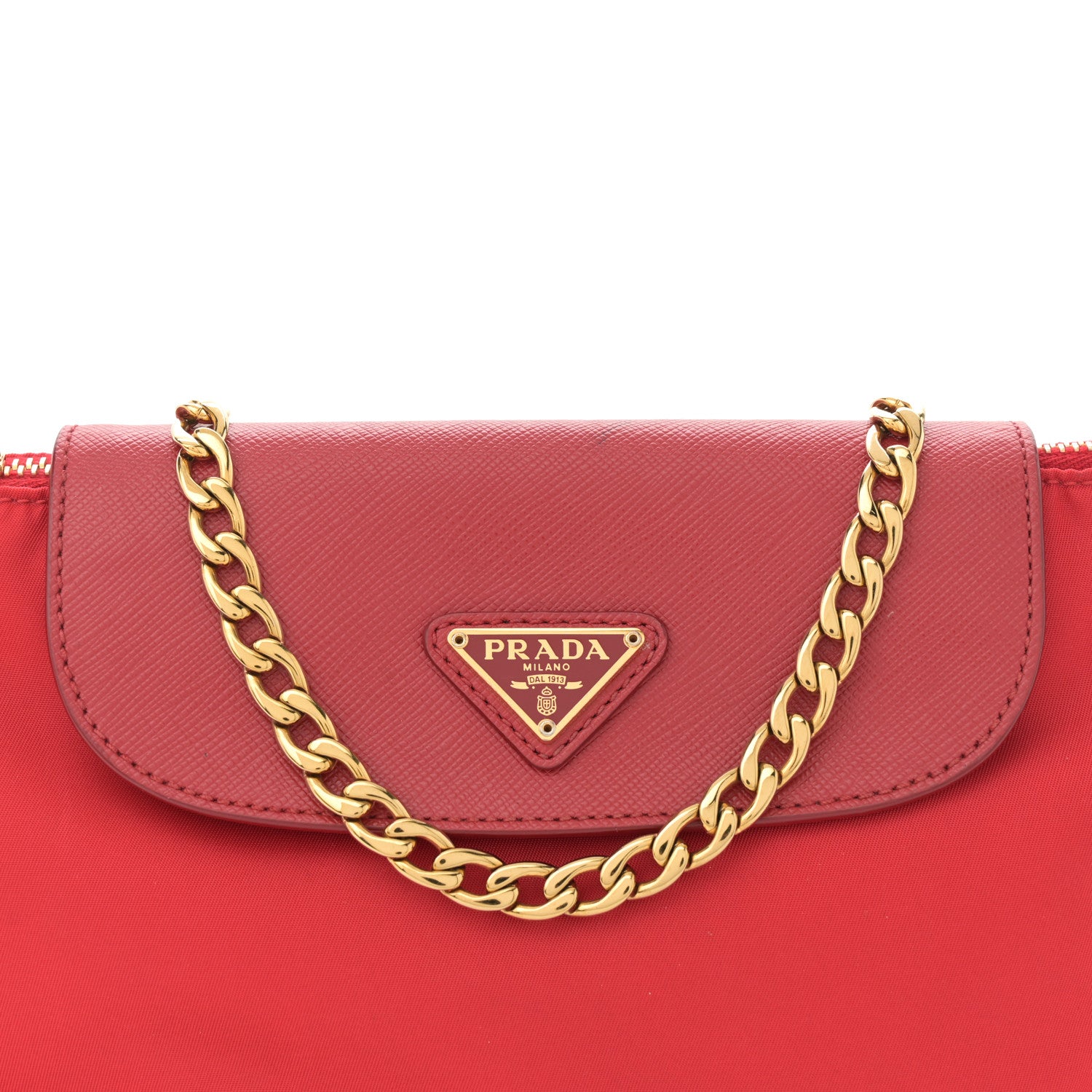 Prada Tessuto Nylon Saffiano Crossbody Bag Rosso 8 of 13